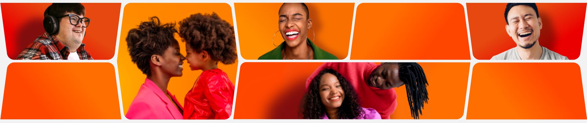 Various smiling people